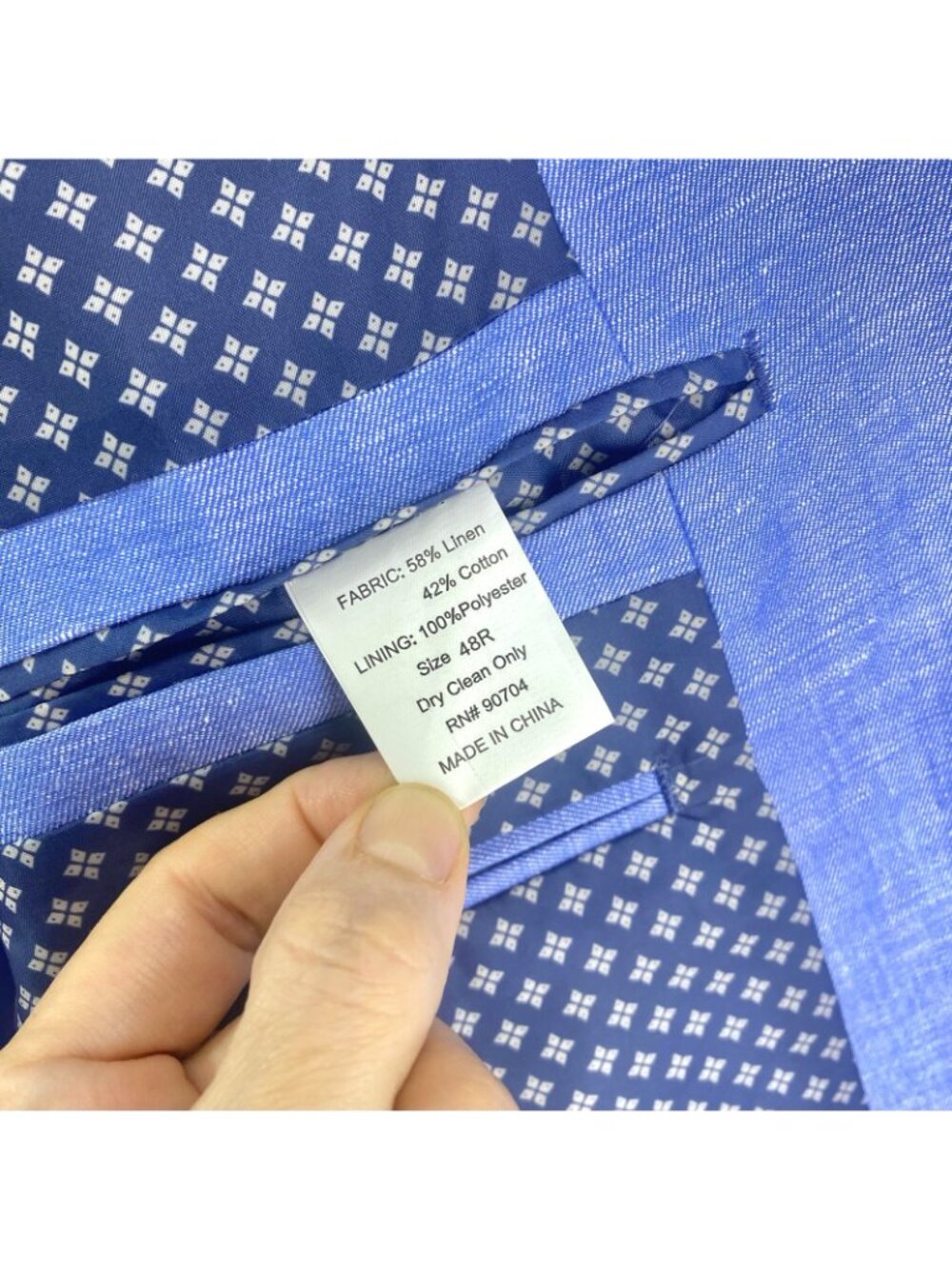 Alan Flusser Blazer Mens 48R Purple Linen Blend Sport Coat Jacket Seersucker - Picture 6 of 11